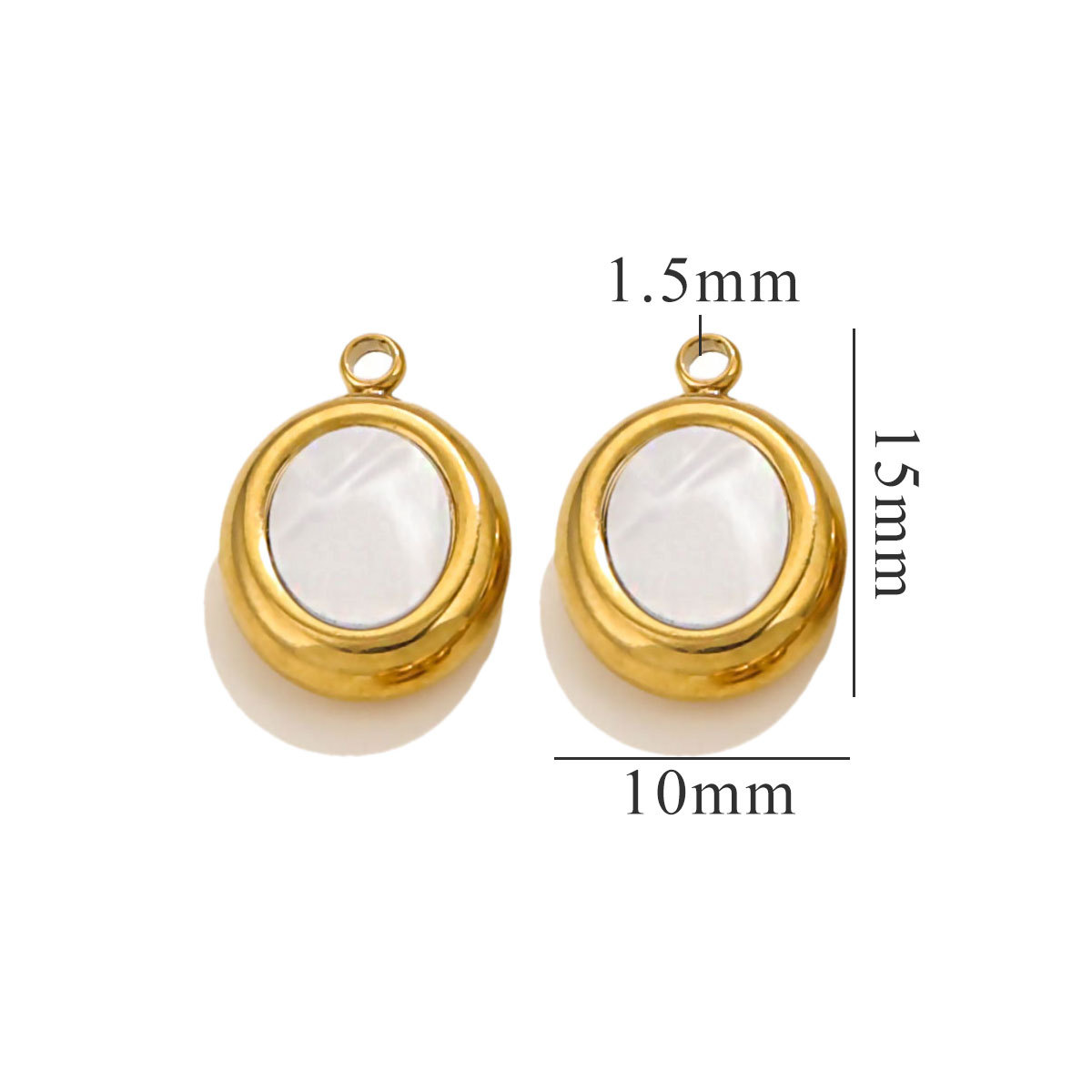 1 Piece Simple Retro Style Round Shape Stainless Steel  Gold Color Women's Pendant h5 